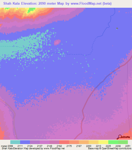 Shah Kala,Afghanistan Elevation Map
