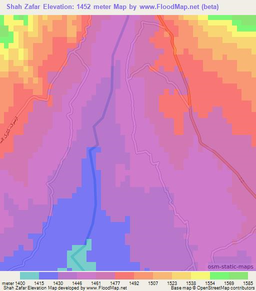 Shah Zafar,Afghanistan Elevation Map