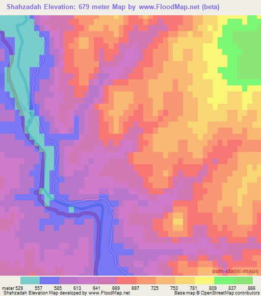 Shahzadah,Afghanistan Elevation Map