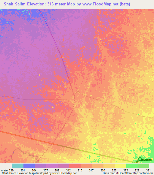 Shah Salim,Afghanistan Elevation Map