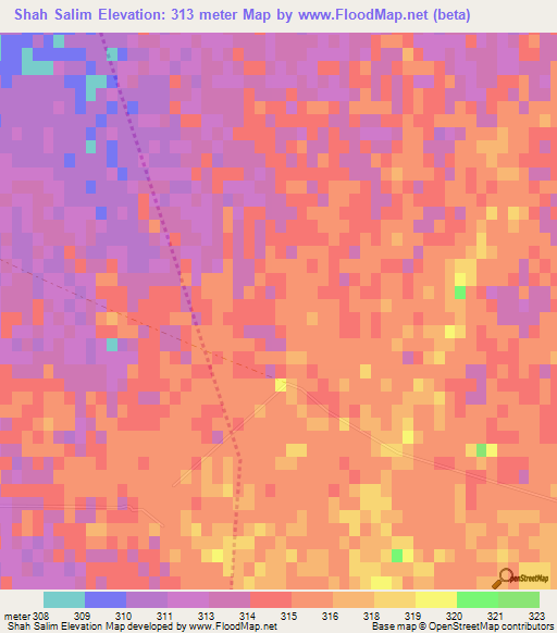 Shah Salim,Afghanistan Elevation Map