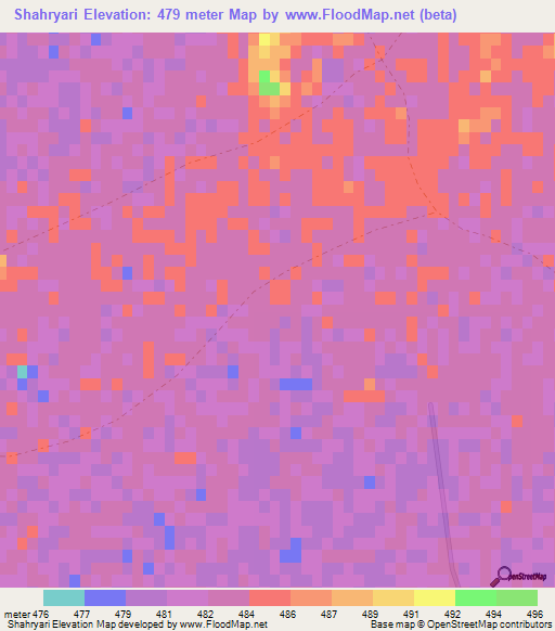 Shahryari,Afghanistan Elevation Map