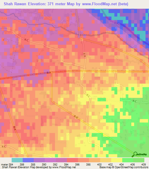 Shah Rawan,Afghanistan Elevation Map