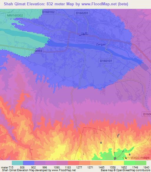 Shah Qimat,Afghanistan Elevation Map