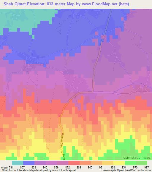 Shah Qimat,Afghanistan Elevation Map