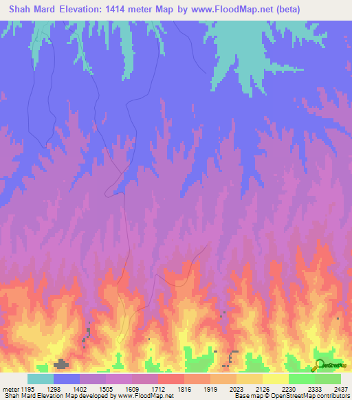 Shah Mard,Afghanistan Elevation Map