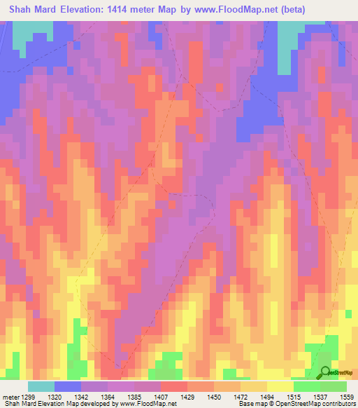 Shah Mard,Afghanistan Elevation Map