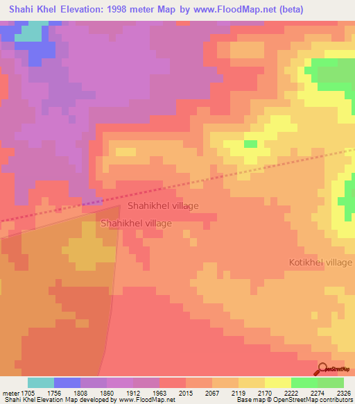 Shahi Khel,Afghanistan Elevation Map