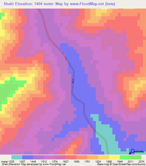 Shahi,Afghanistan Elevation Map