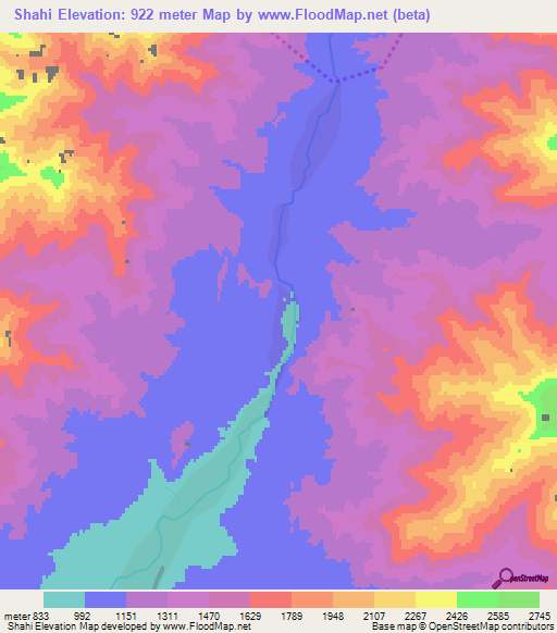 Shahi,Afghanistan Elevation Map