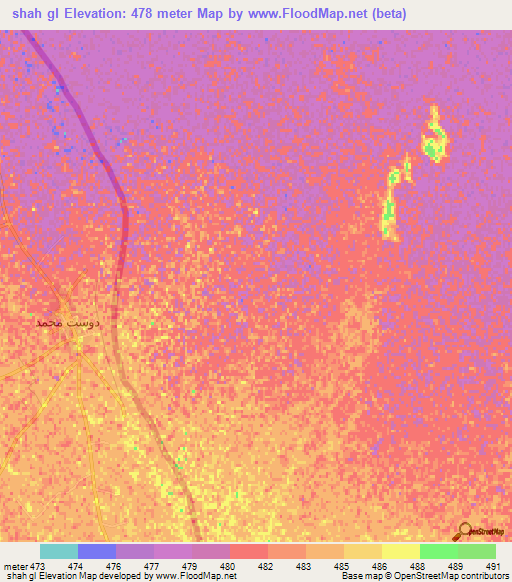 shah gl,Afghanistan Elevation Map