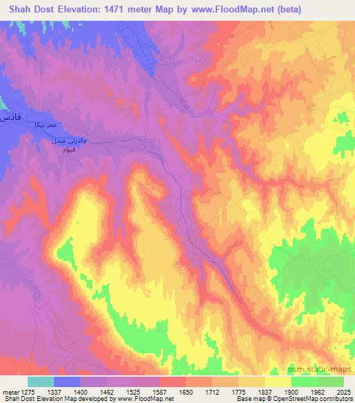 Shah Dost,Afghanistan Elevation Map