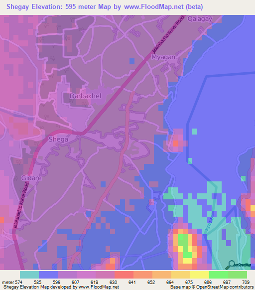 Shegay,Afghanistan Elevation Map