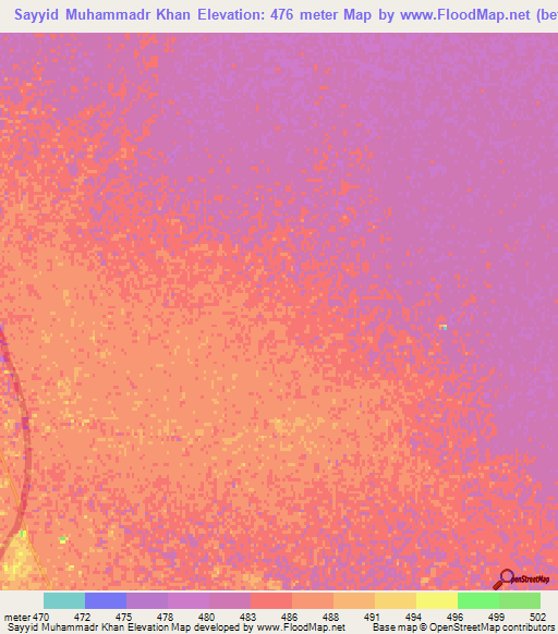 Sayyid Muhammadr Khan,Afghanistan Elevation Map