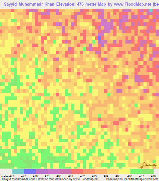 Sayyid Muhammadr Khan,Afghanistan Elevation Map
