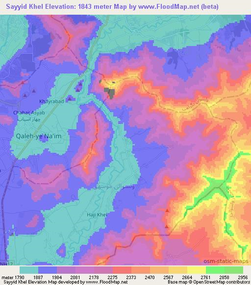 Sayyid Khel,Afghanistan Elevation Map