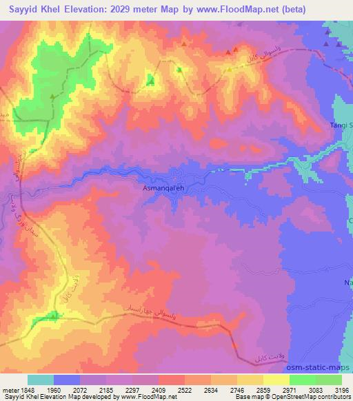 Sayyid Khel,Afghanistan Elevation Map