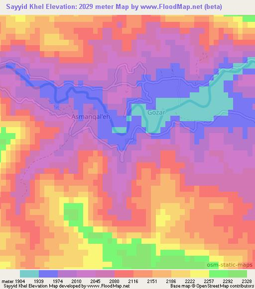 Sayyid Khel,Afghanistan Elevation Map