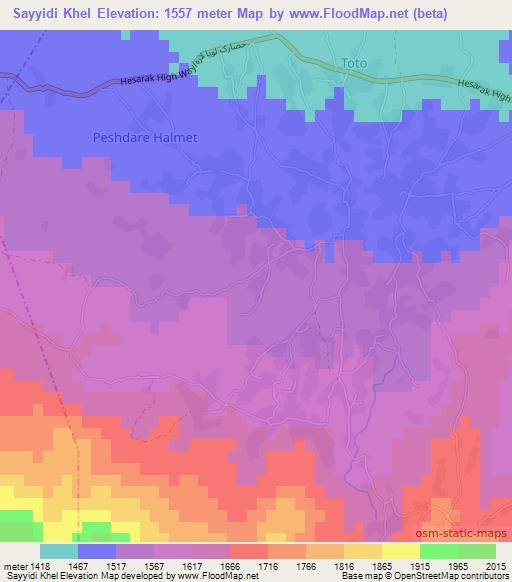 Sayyidi Khel,Afghanistan Elevation Map