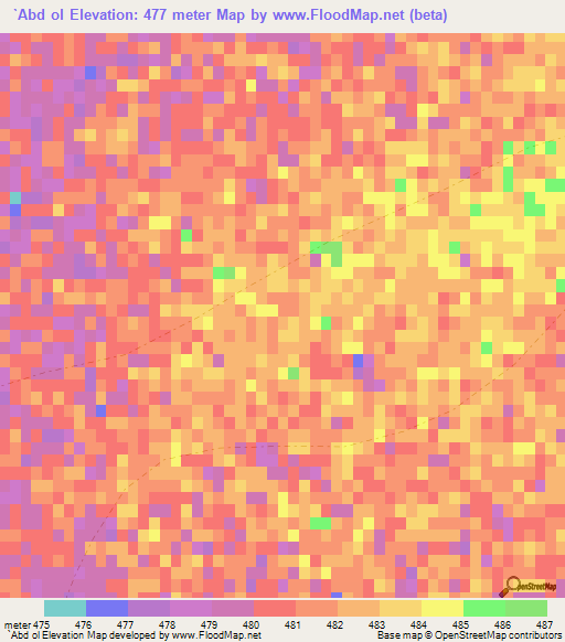 `Abd ol,Afghanistan Elevation Map