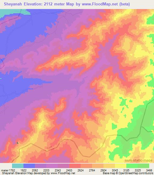 Sheyanah,Afghanistan Elevation Map