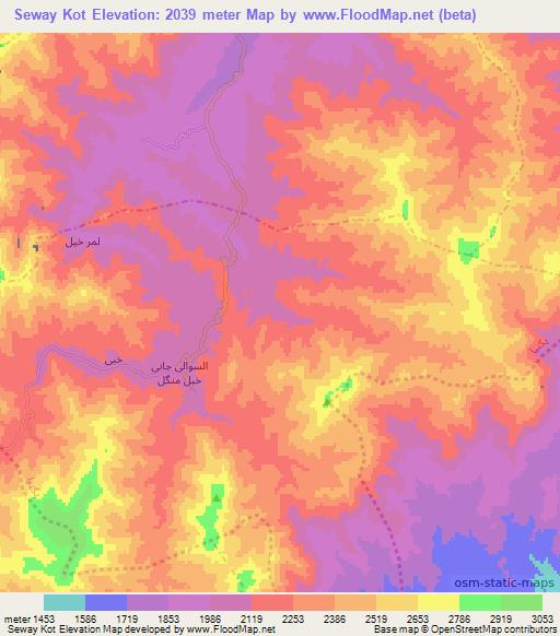 Seway Kot,Afghanistan Elevation Map