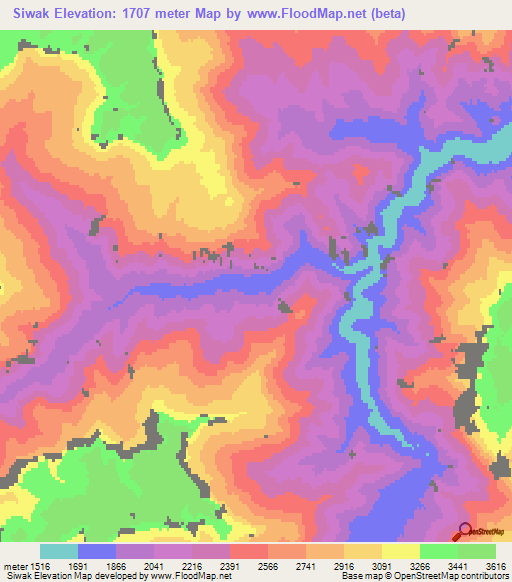 Siwak,Afghanistan Elevation Map