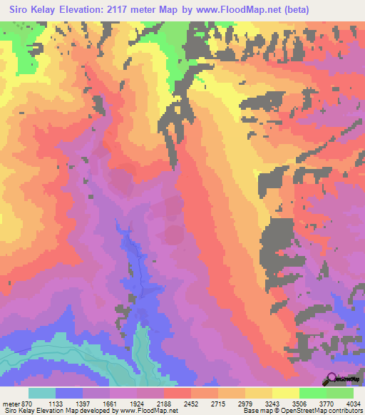 Siro Kelay,Afghanistan Elevation Map