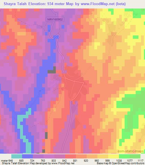 Shayra Talah,Afghanistan Elevation Map