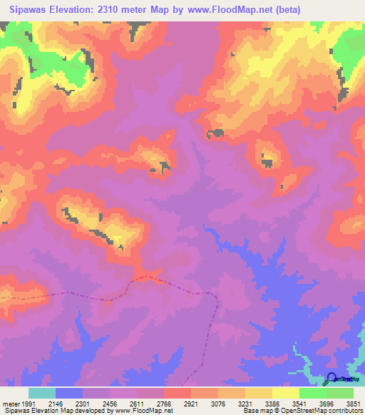 Sipawas,Afghanistan Elevation Map