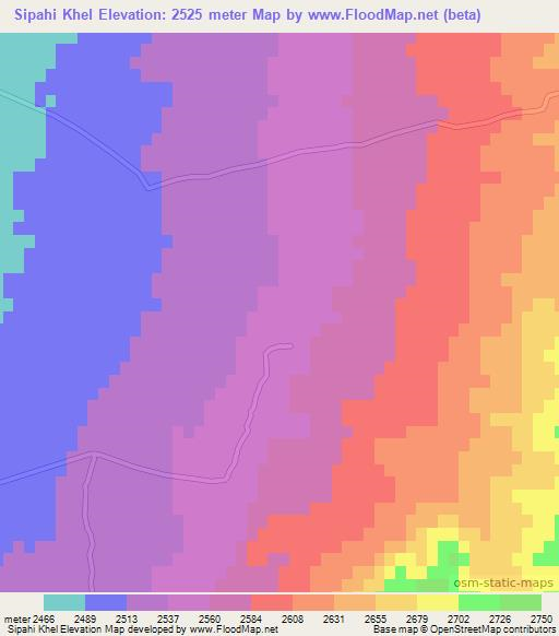 Sipahi Khel,Afghanistan Elevation Map