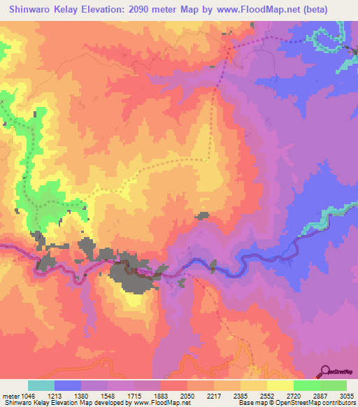 Shinwaro Kelay,Afghanistan Elevation Map