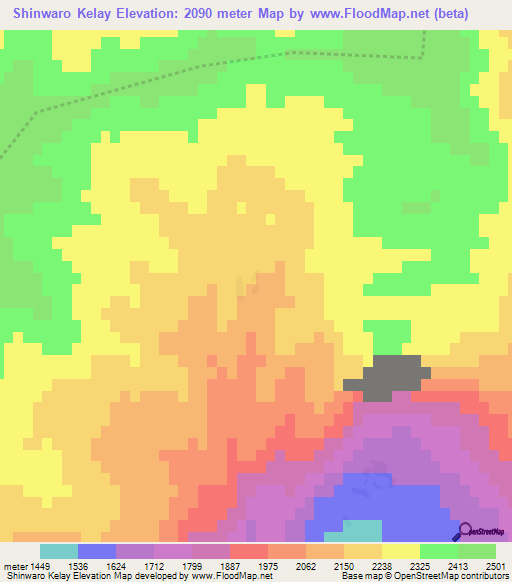 Shinwaro Kelay,Afghanistan Elevation Map