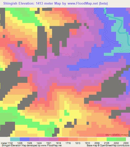 Shingish,Afghanistan Elevation Map