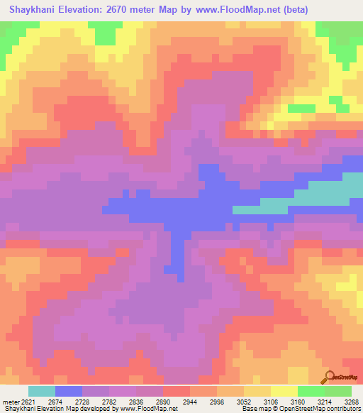 Shaykhani,Afghanistan Elevation Map