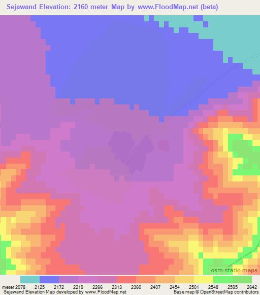 Sejawand,Afghanistan Elevation Map