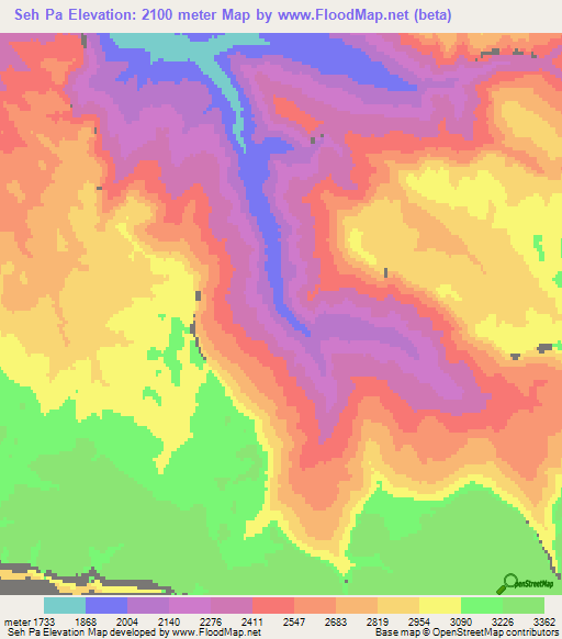 Seh Pa,Afghanistan Elevation Map