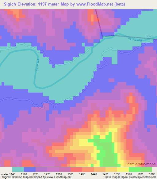 Sigich,Afghanistan Elevation Map