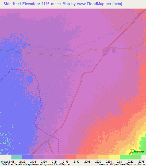 Side Khel,Afghanistan Elevation Map