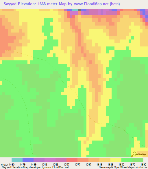 Sayyad,Afghanistan Elevation Map
