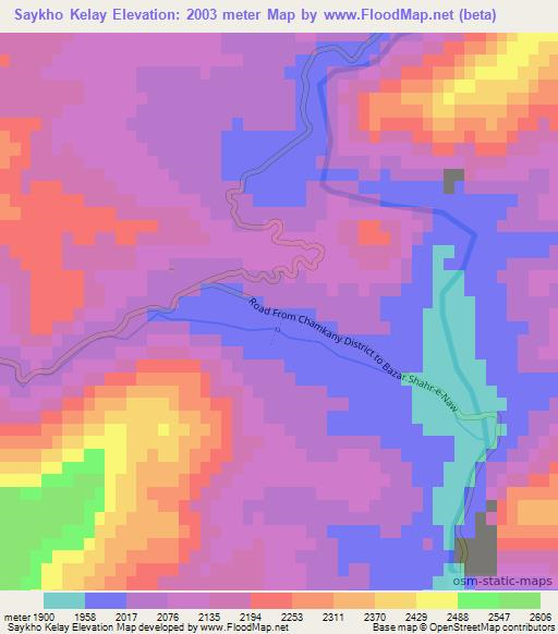 Saykho Kelay,Afghanistan Elevation Map