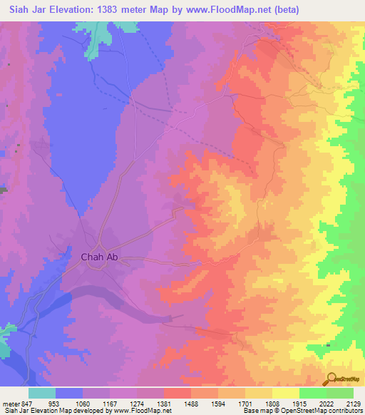 Siah Jar,Afghanistan Elevation Map