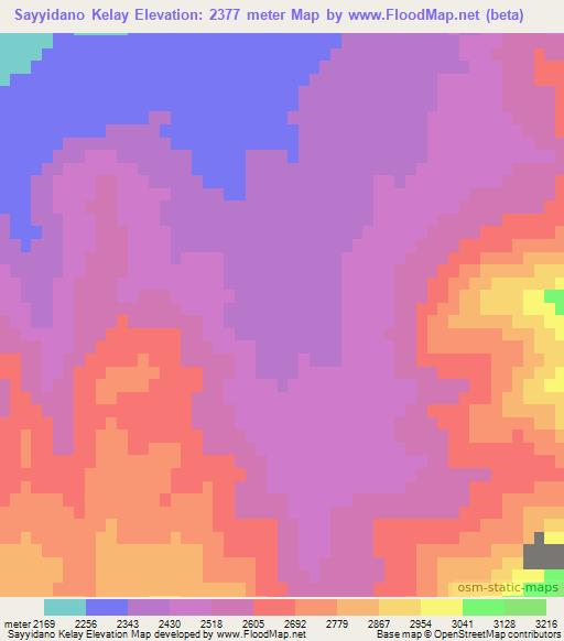 Sayyidano Kelay,Afghanistan Elevation Map