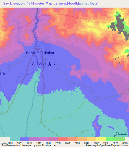 Say,Afghanistan Elevation Map