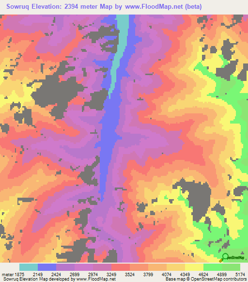Sowruq,Afghanistan Elevation Map