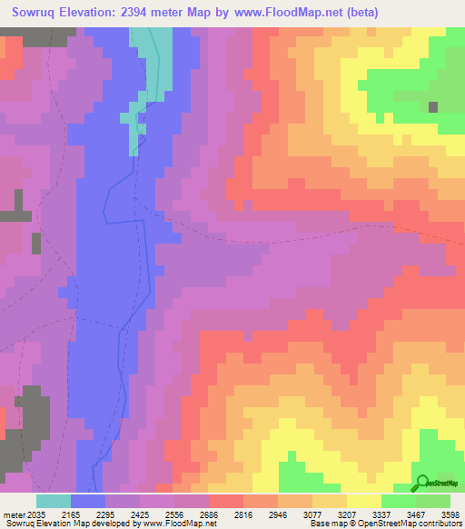 Sowruq,Afghanistan Elevation Map