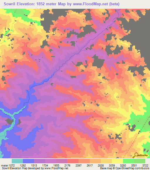 Sowril,Afghanistan Elevation Map