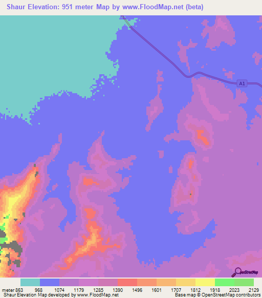 Shaur,Afghanistan Elevation Map
