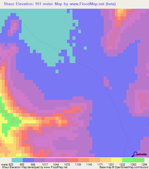 Shaur,Afghanistan Elevation Map