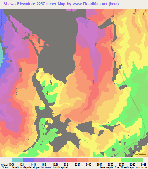 Shawo,Afghanistan Elevation Map